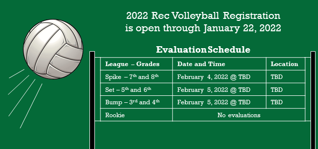 2022 Rec Volleyball Registration
